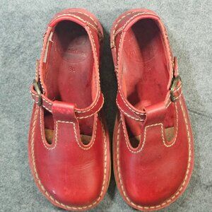 Red Leather Women's Flats by Kickers